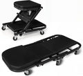 Magshion 36" Z-Creeper Seat Foldable Under Car Creeper, 330 lbs Capacity All-in-One Adjustable Roller Garage Chair Lay Down or Sit, 6 Wheels (Black)