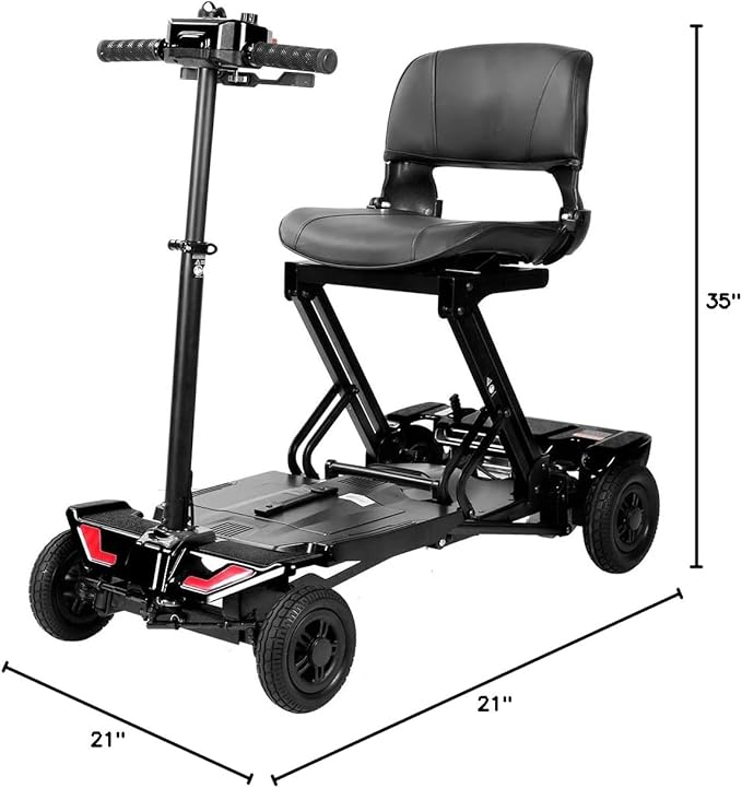 Rubicon FX70 Automatic Foldable Mobility Scooter for Adults, One Click Fold and Unfold, with Longest Range, Heavy-Duty, 4 Wheel Scooter with Lithium Battery. (Model11)