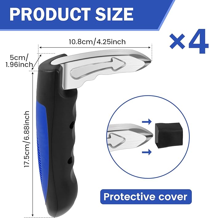 UKQRRTC 4 Pcs Car Door Handle for Elderly, Portable Car Door Assist Handle, 3 in 1 Multifunctional Auto Cane, Supports Up to 400 Pounds for Seniors Kids