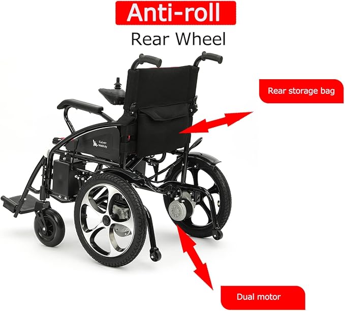 Artemis All Terrain Electric Wheelchair Heavy Duty, Foldable Electric Wheelchairs for Adults, Power Wheelchairs for Seniors (Red)