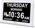 Soobest Dementia Digital Clock for Seniors Elderly, 20 Alarm Reminders 3 Ringtones for Memory Loss Alzheimers, Electric Time Date Day Large Display Calendar Clock, Auto DST, 1024 * 600P HD
