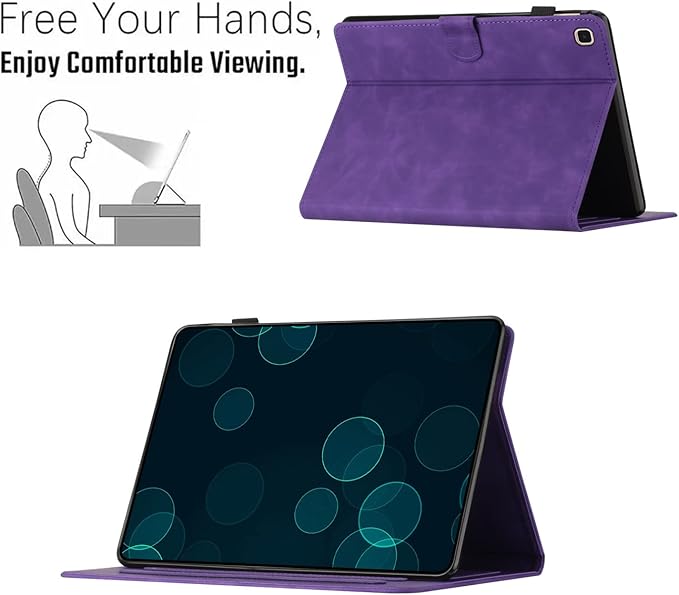 Dteck for Galaxy Tab S6 Lite (10.4") Tablet Case 2024/2022/2020 (SM-P620/P610), PU Leather Slim Folio Case with Auto Sleep Wake/Adjustable Stand, Lightweight Cute Butterfly Cover with Stylus (Purple)