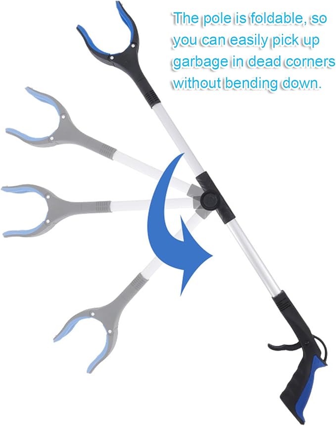2-Pack Grabber Reacher Tool, 32" Foldable Reacher Grabber Pickup Tool with 360° Rotating Jaw & Magnet, Trash Picker Upper Grabber, Lightweight Grabbers,A