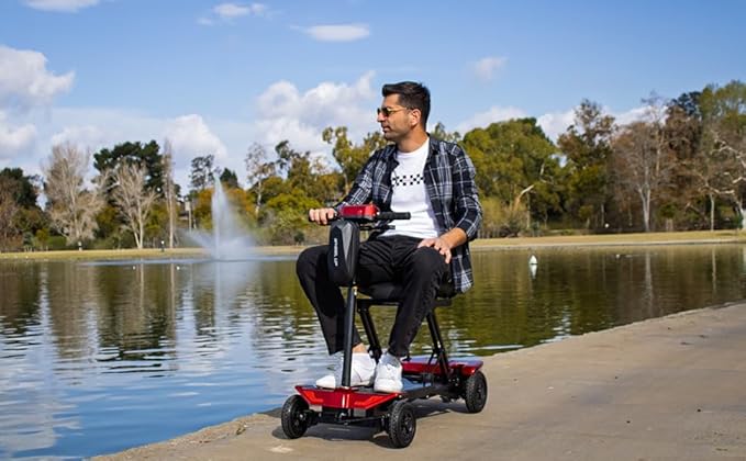 Rubicon FX70 Automatic Foldable Mobility Scooter for Adults, One Click Fold and Unfold, with Longest Range, Heavy-Duty, 4 Wheel Scooter with Lithium Battery. (Model11)