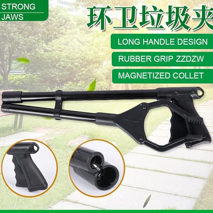 2 Pack Black Grabber Reacher Tool, 32" Foldable, 24" Lightweight Trash Claw Grabbers for Elderly, Reaching Tool for Trash Pick Up Stick, Litter Picker, Arm Extension (Size : 32inch(2pcs))