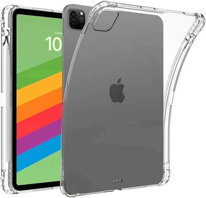 Dteck for iPad Pro 13-inch (M4/M5) Ultra Thin Clear Case 2024/2025 Release with Stylus Pencil Holder Slot - Soft TPU Slim Back Cover, Protective Lightweight Simple Tablet Case Shell (Transparent)