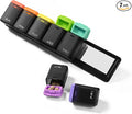 Fridge Magnetic Weekly Pill Organizer, Easy Open Daily Reminder Waterproof Pill Box for Vitamins, Travel & Daily Use (Black)