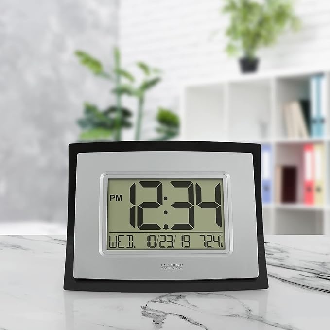 La Crosse Technology Wall/Table Clock, 6.85-inch H x 8.66-inch W x 0.95-inch D (WT-8002U) (WT-8002U-INT)