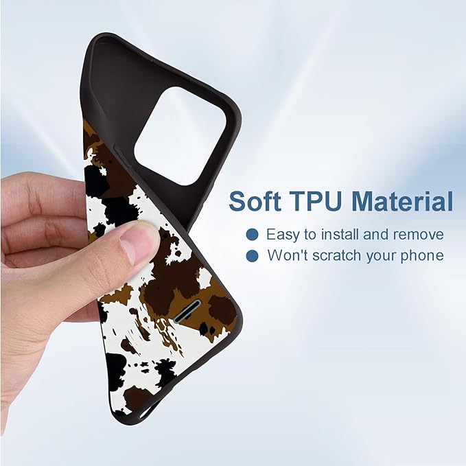 for Moto G Stylus 5G 2024 Phone Case, Soft TPU Shockproof Full Body Protection Cover 6.7" for Moto G Stylus 5G 2024, Lightweight Compatible Wireless Charging, Cow Print