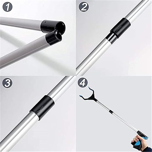 2 Pack-Grabber Reacher Tool, 32" Foldable Grabber Reacher for Elderly Aluminum Trash Folder Accessibility aid Garden Arm Extension Extender Gripper Tool