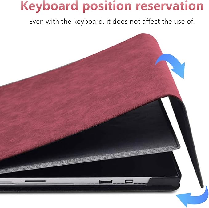 Protective Case for 10-inch Microsoft Surface Go 3/2/1, Multiple Angle Viewing, Slim Lightweight Cover, Stylus Holder, Light Heat Dissation, Compatible with Type Cover Keyboard, Red