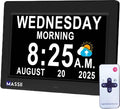 Upgraded Voice-Talking Dementia Clock with Date Time, 27 Alarms Custom Reminders, Sleep Trainer, Large Numbers, Auto DST, 10 Levels Night Dimmer, Digital Calendar Clock for Elderly, with 1.5M Adaptor