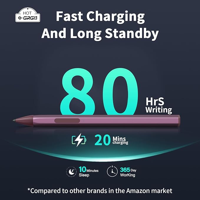 Stylus Pen for ASUS Transformer/Mini/ASUS Zenbook Flip/Pro/ASUS Vivobook Flip/Pro/Duo/ASUS Notebook, Rechargeable MPP 2.0 Tilt Pen with 4096 Pressure Sensitivity, Hexagonal Pen Body Design, Red