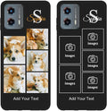 Personalized Picture Case for Motorola Moto G 5G 2023 Customized Name Initials Phone Cover, Custom Multi-Picture Collage Shock-Resistant Soft Protective TPU Case, Gifts for Mother's Day, Black
