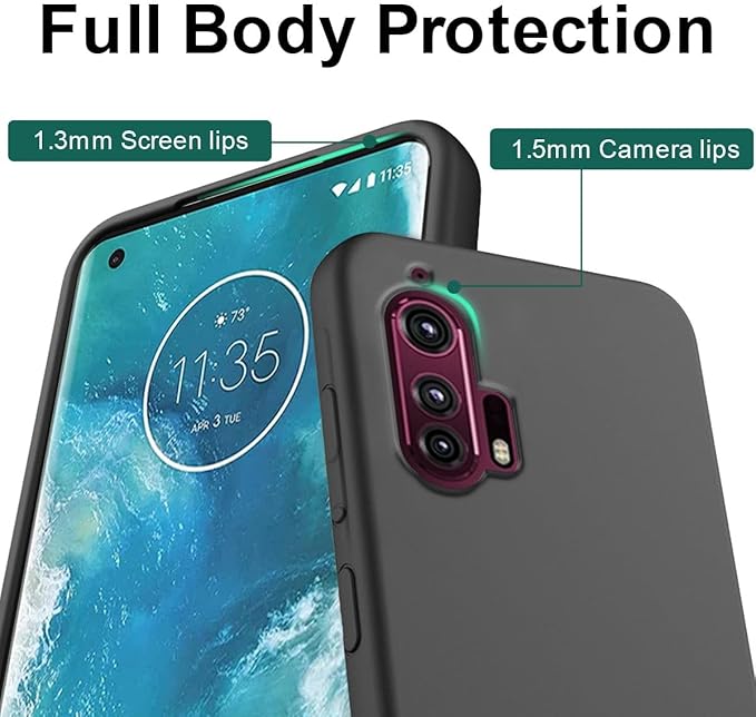 Custom Phone Case for Motorola Moto Edge Plus/Edge+ 2020, Design Your Personalized Photo Logo Name Phone Cover, Slim Soft TPU Lightweight Silicone Black Case, Customized Gift for Birthday Christmas