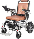 Auto Folding Portable Heavy Duty Electric Wheelchair for Adults and Seniors, One Click Automatic Fold and Unfold Motorized 4 Wheels 500W Motor Power Electric Wheelchair (Wolf - Brown-Auto)