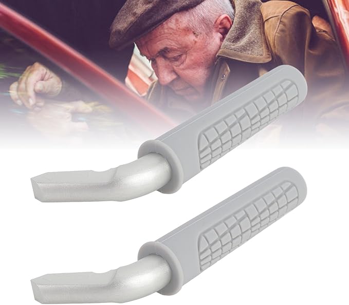 2PCS Car Door Assist Handles, Non Slip Silicone Grip Automotive Grab Support Bar, Ergonomic Portable Handle for Seniors and Mobility Assistance with Aluminum Alloy Frame for Most (Grey)