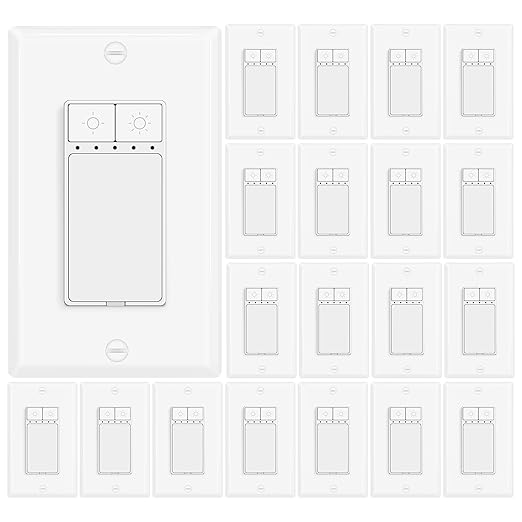 20-Pack Dimmer Light Switch Single Pole 150W LED CFL 600W Incandescent ETL Certified