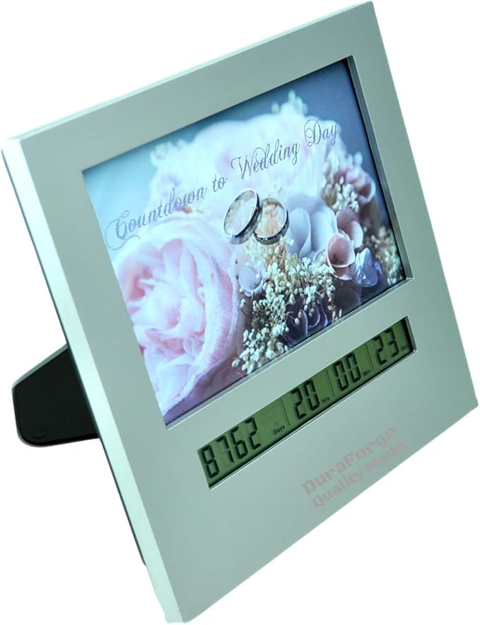 Wedding Countdown Clock with Large Digital Display Day Timer is Also a 4x6 Picture Frame Use it as a Reusable Advent Calendar or Count Down to New Baby, Honeymoon Vacation Xmas Retirement
