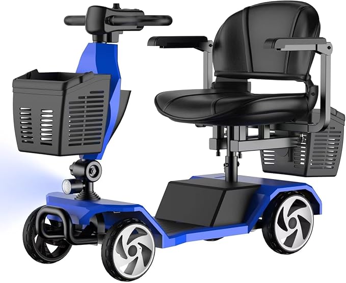20A-32 Miles Electric Mobility Scooter for Adults Wheelchair Device for Travel, Elderly. 350 lbs Max Weight, 350W Heavy Duty Mobility Scooters for Seniors with Two Baskets (Y3-BULE3)