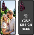 Custom Phone Case for Motorola Moto Edge Plus/Edge+ 2020, Design Your Personalized Photo Logo Name Phone Cover, Slim Soft TPU Lightweight Silicone Black Case, Customized Gift for Birthday Christmas