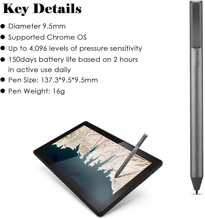 USI Stylus Pen for Lenovo USI Pen (4X80Z49662) Compatible with IdeaPad Duet 5/Flex 5 13.3'' Chromebook, Pen for Lenovo 10e/ThinkPad C13 Yoga Chromebook