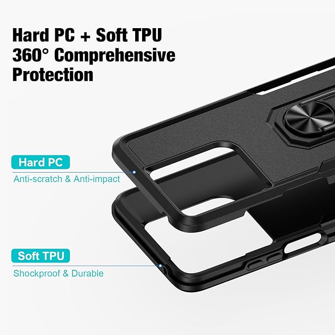 for Moto G 2026/2025 Case, Moto G Play 2026 Case [15 FT Military Grade Drop Protection] with 2X Tempered Glass Screen Protector, Shockproof Phone Case for Moto G 2026/2025 Black