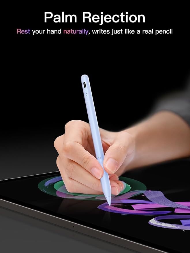Stylus Pen for ipad 2018-2026, USB-C Fast Charging Pencil, Pixel-Perfect Tilt Sensitivity for iPad 11/10/9/8/7/6/A16, iPad mini 7/6/5, iPad Air M4/3/2 11"/13"/5/4/3, iPad Pro M5/4 13"/12.9″/11″ Blue