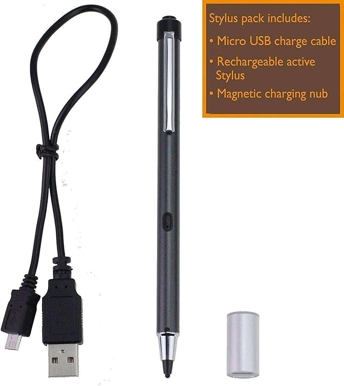 Silver Fine Point Digital Active Stylus Pen - Compatible with HP OmniBook X Flip 14" 2 in 1 Laptop