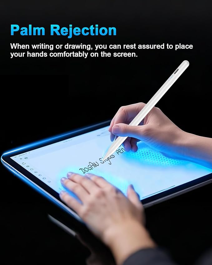 DOGAIN iPad Pencil for Apple iPad A16 11th&10th - Fast Charge Palm Rejection Stylus Pen for 2018-2026 iPad 11/10/9/8/7/6th, iPad Pro 11"/12.9"/13"/M5/M4, Air 3/4/5/M2/M3/M4, Mini 6/5th (White)