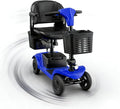 Mobility Scooter,Folding Motorized Scooter,300 lbs Capacity, Equipped with 300W Motor,Removable Battery,Dual Baskets,15 Miles Travel,Suitable for All Terrains (Blue)