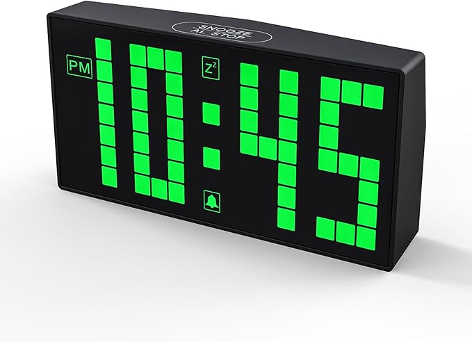 KWANWA Auto-Dimming Digital Alarm Clock with Weekend Mode & Battery Backup, 12/24H DST, Small LED Clock for Bedroom, Desk, Nightstand, Kids, Seniors