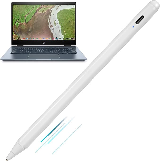 2022 Chromebook X360 Laptop Stylus, Active Stylus for HP Chromebook X360 Laptop Pen with Ultra Fine Tip,Touch-Control and Rechargeable,Good for Drawing and Writing,White