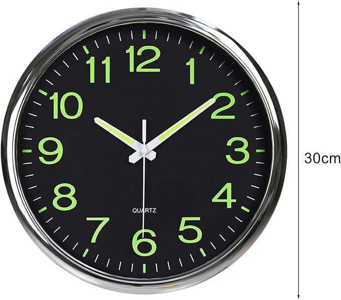 Wall Clock with Glow in The Dark Hands Large Numeral Wall Clock for Elderly and Visually Impaired Glowing Silent Wall Clock Luminous Easy to Read Minimalistic Design for Bedroom Living Room