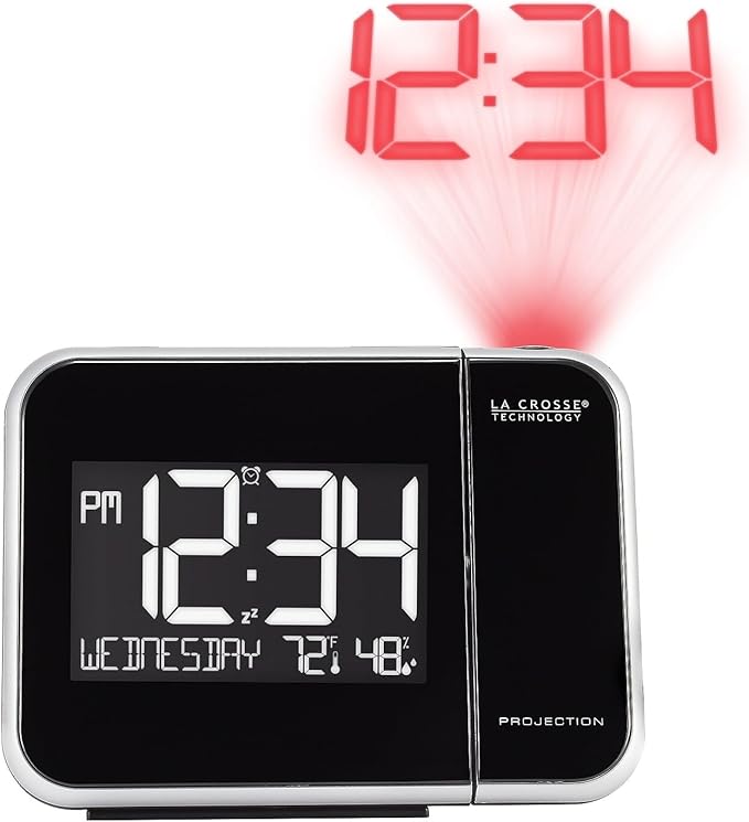 La Crosse Technology 616-1412 Projection Alarm Clock with Indoor Temperature