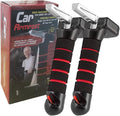 3 in 1 Vehicle Support Handles, Elderly Portable Automotive Door Assist Handle, Seatbelt Cutter and Window Breaker for Elderly and Handicapped (Red Handles *2)