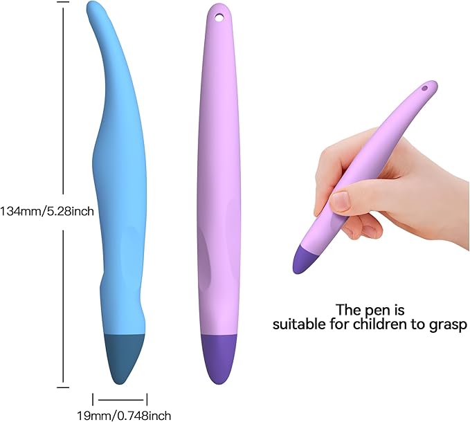 2 Pack Kid-Friendly Stylus Pens for Touch Screens,Tablet Stylus Pen Purple Blue Stylus Universal Touch Screen Capacitive Stylus Compatible with Kindle ipad iPhone