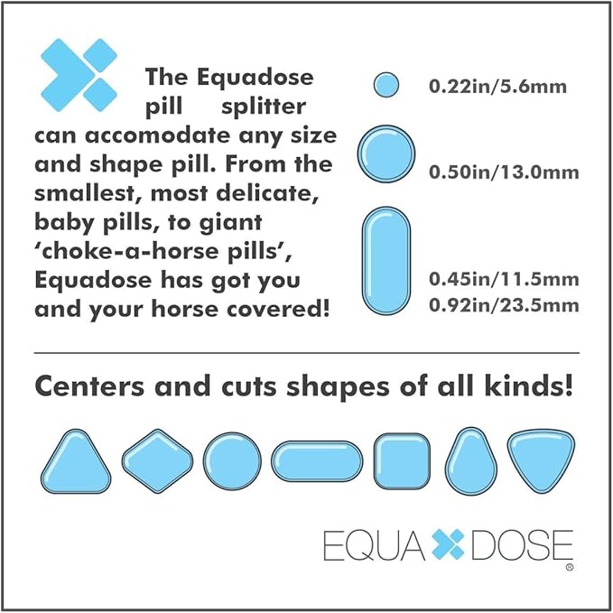 EQUADOSE Pill Splitter with Precision Aluminum Blades, Safely and Cleanly Cuts Small and Large Tablets, Vitamins, and Pills, Easy Tablet Divider for Accurate Medication Dosing