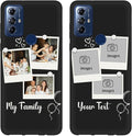 Custom Multi Photos Case for Motorola Moto G Play 2023-6.5 inch, Personalized Gift for Men Women, Customized Collage Text Picture Phone Cover, Soft Rubber Shockproof Protective Case, Black