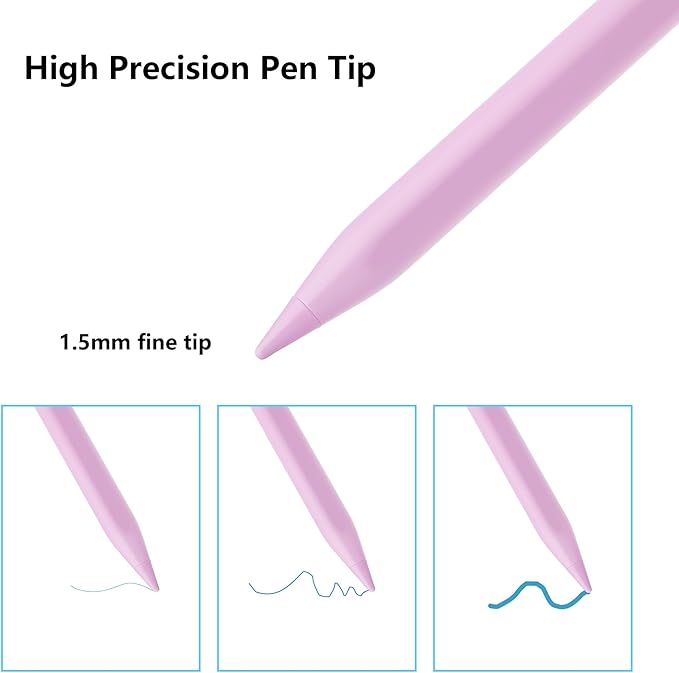 Stylus Pen for iPad A16 11th 10th 9th 8th 7th 6th Generation, iPad Pro 12.9 11 13 inch M4, iPad Air M3 M2 5th 4th 3rd Gen, iPad Mini A17 Pro 7 6 5, for Apple Pencil Pro 1st 2nd Gen Alternative, Purple