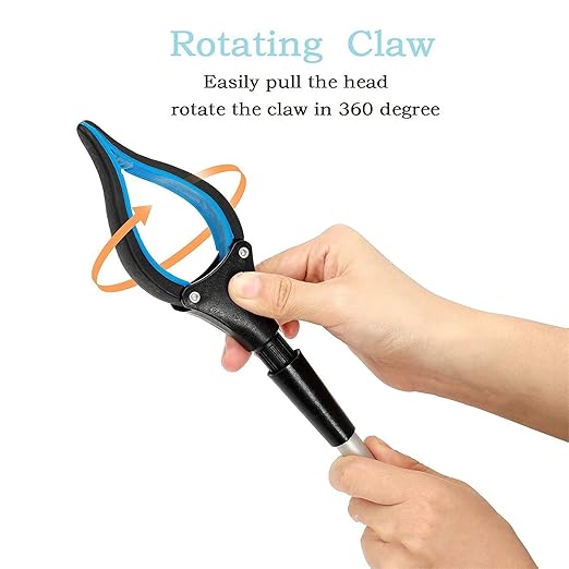 32" Foldable Grabber Reacher for Elderly, Mobility Aid Reaching Assist Tool Pickup Tool Trash Gripper(Orange)
