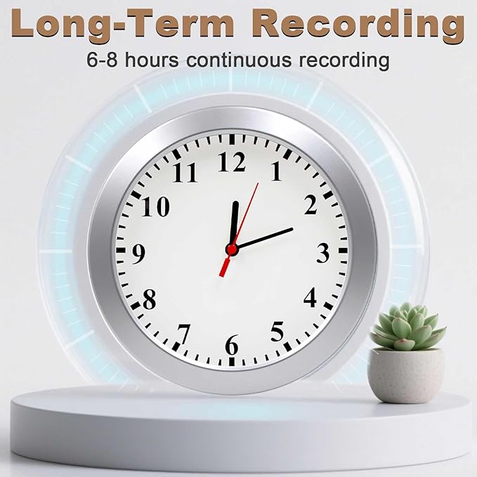 1080P HD Mini Camera Wall Clock Cameras with Motion Detection Indoor Security Hidden Cam Pet Camera for Home/Office, No Wi-Fi