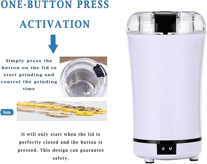 Electric Multifunctional Grinder.Electric Pill Crusher Grinder for Small or Large Pills,to Fine Powder. Pill Crusher Pulverizer Grinder for Elders or Pets. Small Dose Coffee Bean Grinder. (White)