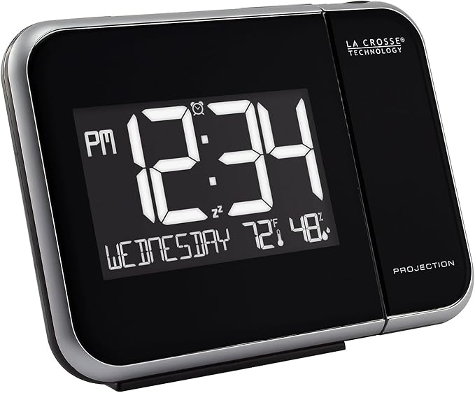 La Crosse Technology 616-1412 Projection Alarm Clock with Indoor Temperature