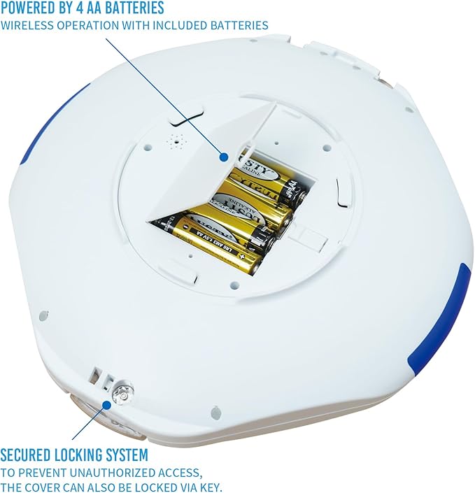 EziMedPil Bluetooth Pill Dispenser w/Sound & Light & App Alert, up to 9 Alarms/Day, Easy Setup on SmartLife, Frosted Lid & Locked 28-Day Medication Dispenser for Protecting Pills Privacy