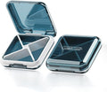 DUBSTAR Small Pill Box for Purse, Moisture Waterproof Travel Pill Case with 4 Compartments, Daily Pill Organizer for Vitamins & Medication (T-Blue)