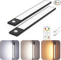 12" Ultra-Thin Under Cabinet Lighting Wireless, Aluminum Alloy Under Counter Lights for Kitchen, 3-Color-Temps Magnetic Closet Lights, Rechargeable Motion Sensor Light Indoor (2 Pack, Black)