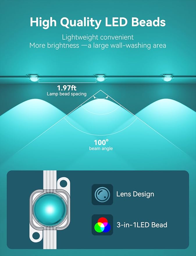 150FT Permanent Outdoor Lights for House, Smart RGB LED Eaves Lighting with APP & Remote Control, IP67 Waterproof Christmas Lights for Holidays, Parties & Year-Round Décor