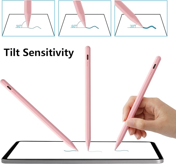 Stylus Pen for iPad A16 11th 10th 9th 8th 7th 6th Generation, iPad Pro 12.9 11 13 inch M4, iPad Air M3 M2 5th 4th 3rd Gen, iPad mini A17 Pro 7 6 5, for Apple Pencil Pro 1st 2nd Gen Alternative (Pink)