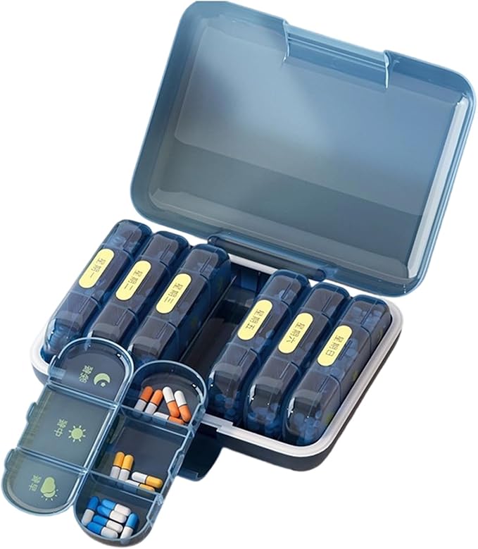 Travel Friendly Medicine Organizers Box 14 Removable Compartments for Business Trips Short Getaways MoistureProof Design Portable Box